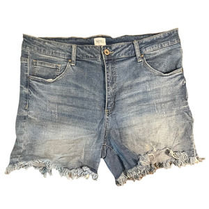 Special‎ A Women’s Denim Jean Shorts Plus Size 2XL Raw Hem Distressed Stretchy